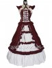 Weinrot+Weiß Flügelärmel Westernkleid Gothik Kleid Sissikleid Weinrot+Weiß Flügelärmel Westernkleid Gothik Kleid Sissikleid